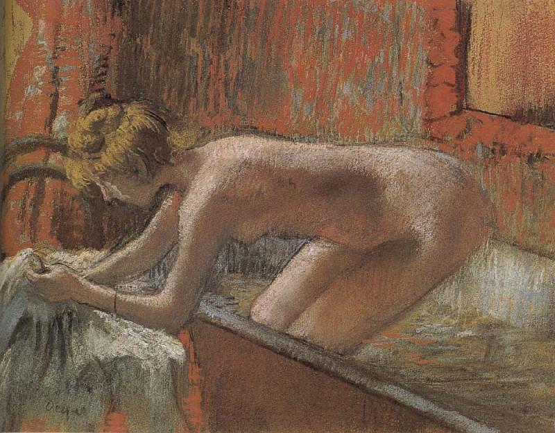 After bath, Edgar Degas